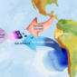 Ocean currents surrounding the Galápagos Islands showing the Humboldt, Cromwell, and Panama currents and their influence on marine productivity.