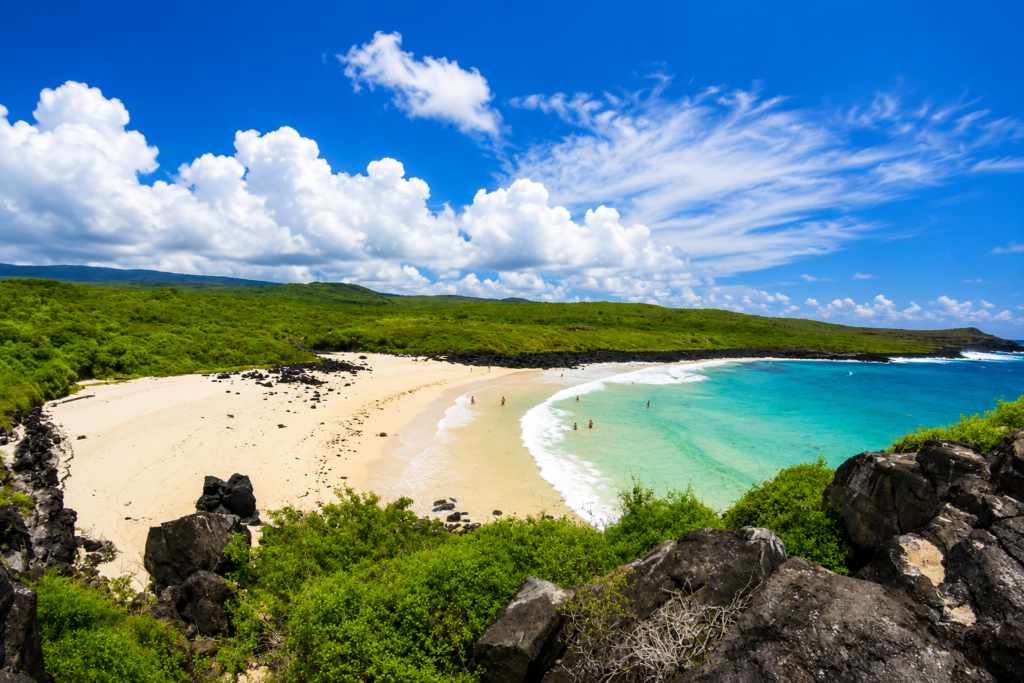 Scenic view of Puerto Chino Beach on San Cristóbal Island in the Galápagos